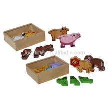 Baby Wooden Educational Toys Puzzle Shape Puzzles Animal Farm Magnetic Puzzle Fridge Magnet Puzzle Set